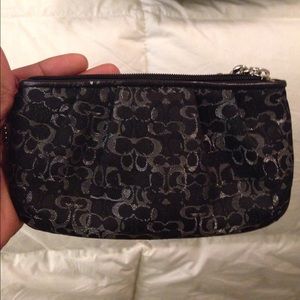 Black and Silverish signature C's Wristlet
