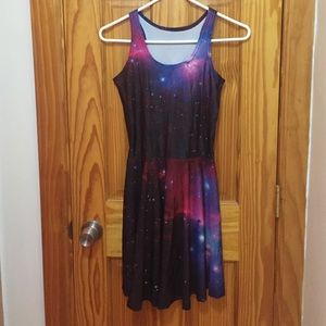 Galaxy print skater dress