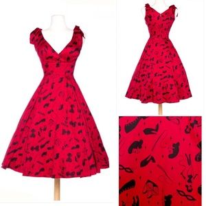 NWOT Vintage-inspired red pin-up dress