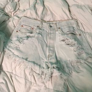 White Levi cut offs