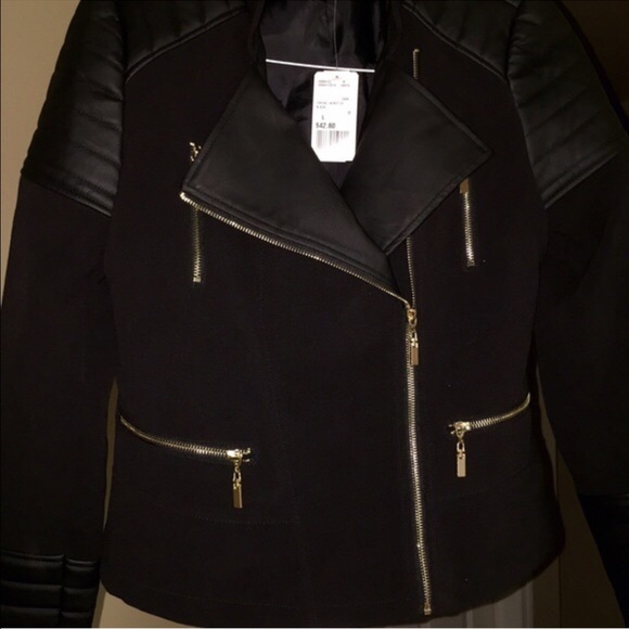 Forever 21 Leather Trimmed Moto Jacket