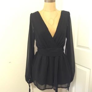 Deep V Black Romper (S)