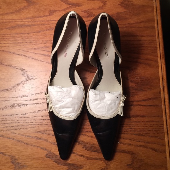 Black and white, Enzo Angiolino heels, 9 1/2 - Picture 2 of 4
