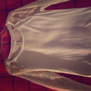 Forever 21 white lace long sleeve shirt