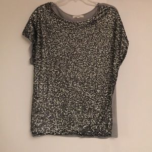 Sequin short sleeve shirt