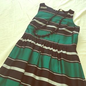 Green/black strip Maxi Dress