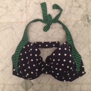 Polka dot and striped Tommy Bahama bikini top