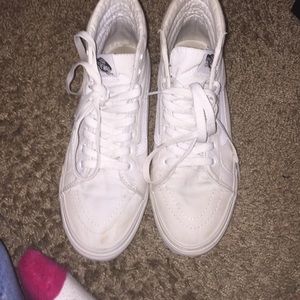 White old school high top vans