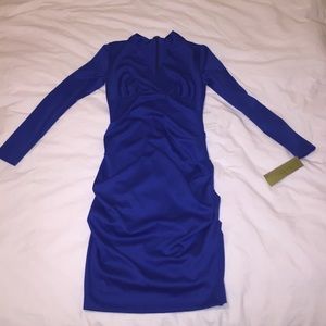 Nicole Miller Blue V-neck Dress