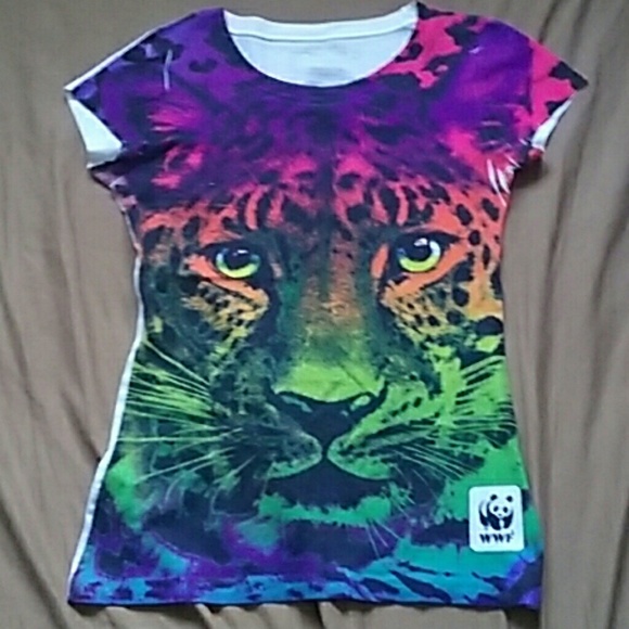 Rainbow leopard tee