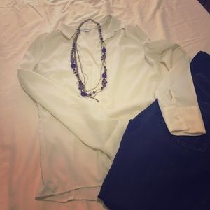 Cream Calvin Klein button down