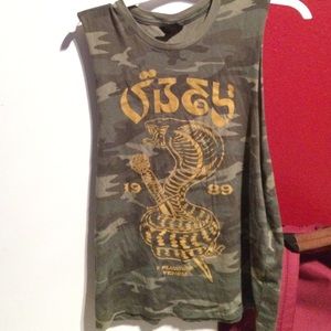 Women's Camo Obey muscle tee