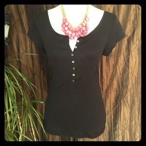 Old Navy black Henley top