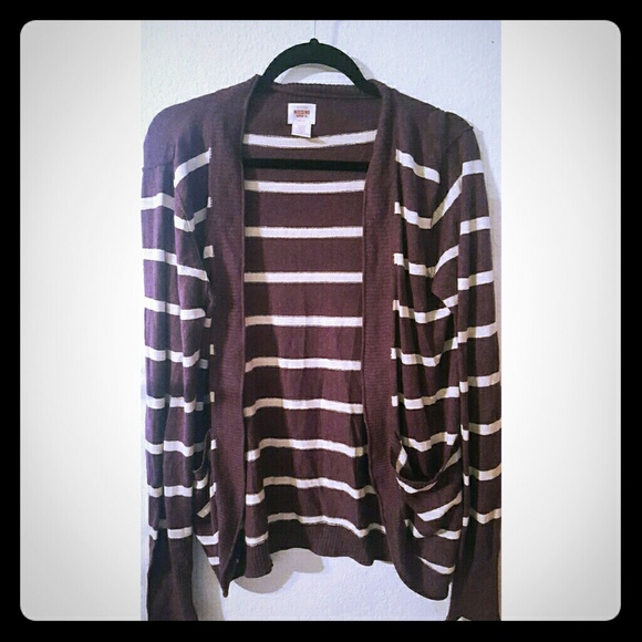 Plum & Ivory Striped Cardigan