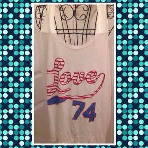 Juicy Couture Love 74 Racer Back Tank Top NWT Lrg