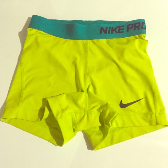 Lime Green & Teal Nike Pro Compression Shorts