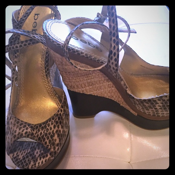 Bebe Shoes - Bebe wrap around the ankle wedges! Brand NEW!