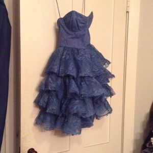 Blue lace party dress