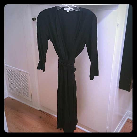 Ines Dela Frassange Black Wrap Dress INTERMIX
