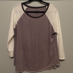 Grey and White Baseball Tee