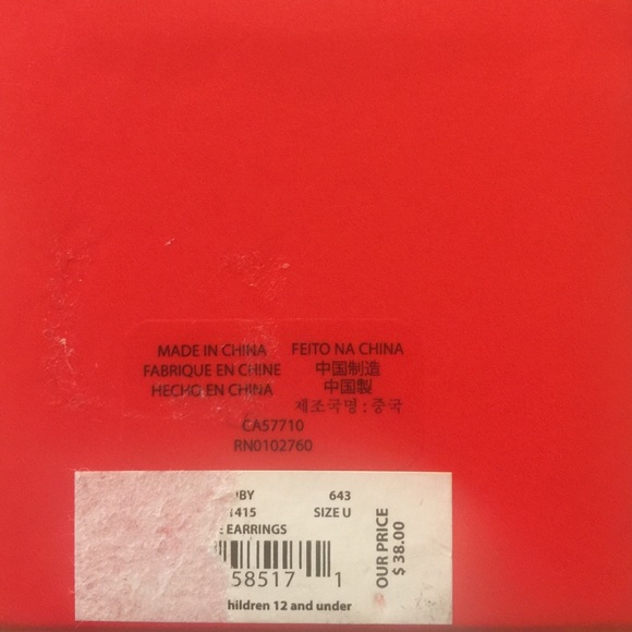 Kate Spade gumdrop bezel red studs Box & NEW - Picture 2 of 5