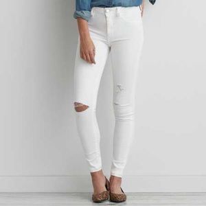 High Rise White Skinny Jeans Jegging