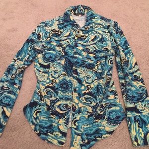 Funky fun print button down