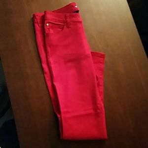 Red stretch jeans
