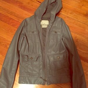 Imitation leather jacket