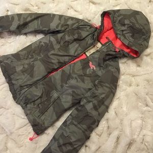 Camo/Neon Coral Hollister Jacket