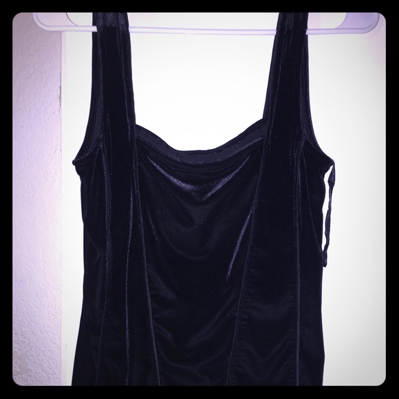 Velvet square neck top