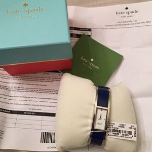 Kate Spade cobalt blue hinged bangle watch NWT