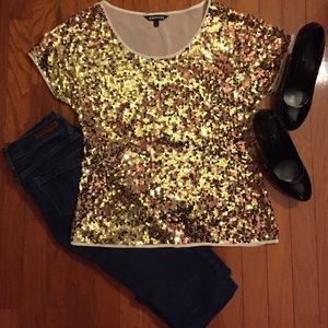 Express Gold sequins top