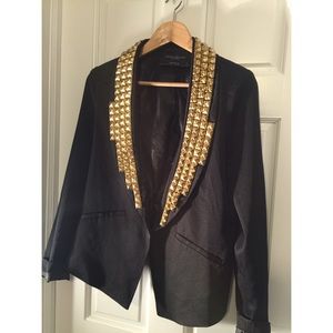 Akira gold studded black blazer