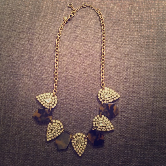 Tortoise and jeweled statement necklace