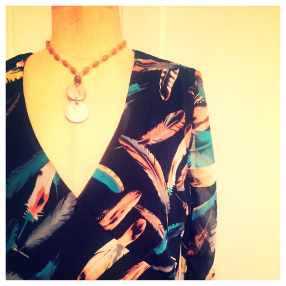 Feather print romper!