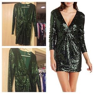 Dark green sequin dress