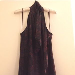 Silk paisley sleeveless dress.