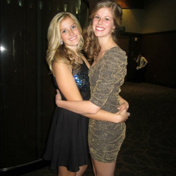 Black and Gold Semi-Formal Dress - Picture 3 of 4