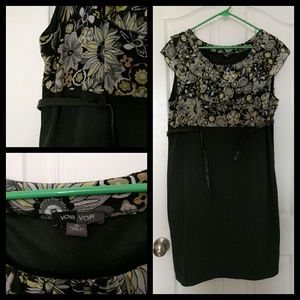 Midi black/floral top dress