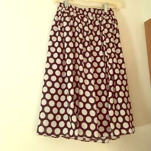 Modcloth polka dot mid length skirt