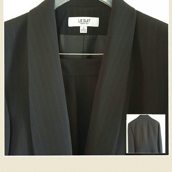 Black Pin Striped 2 PC Pant Suit - Women's 18