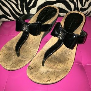 Cork and black wedges