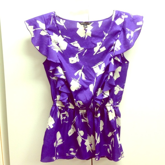 BANANA REPUBLIC Purple/White Print Top