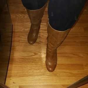💲Cognac Rustic Knee High Boots