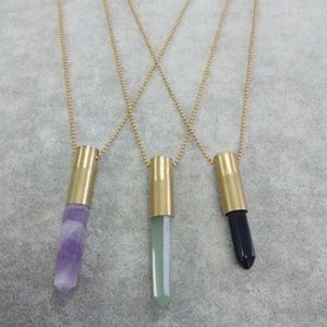 Green Long Bullet Necklace