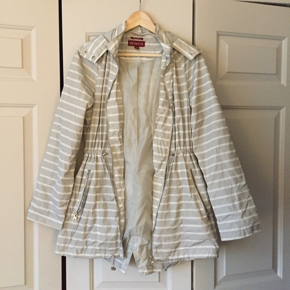 Striped rain jacket