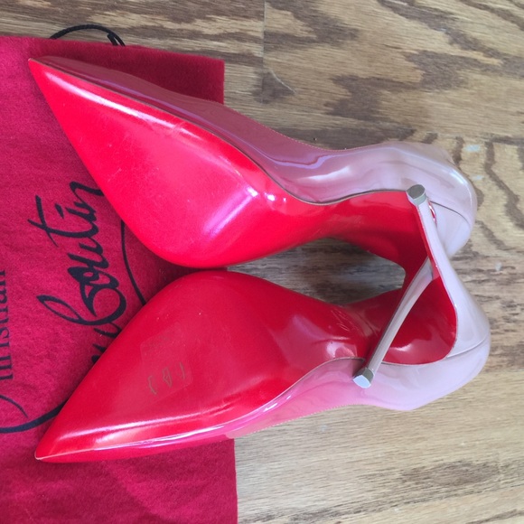 😊SOLD😊Christian Louboutin Red/Nude 120mm 38. - Picture 4 of 4