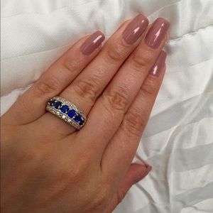 Royal blue CZ ring