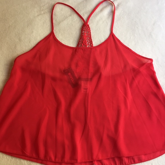 Sheer Loose Dark Coral Tank